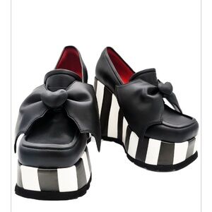 Black and White Platform Loafers